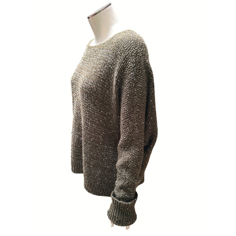 Cotton Emporium Crop Top Boho Cut Sweater M Olive Green Knit Acrylic Poly Blend - Picture 4 of 8